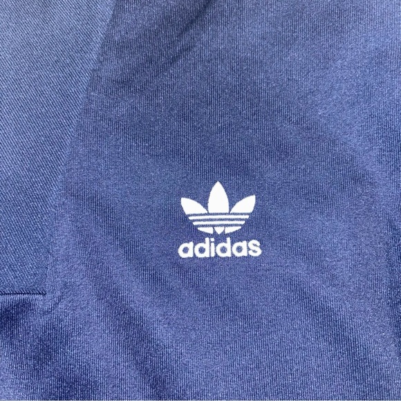 Adidas Blue Quarter-Zip Jacket with White Stripes - Picture 8 of 9